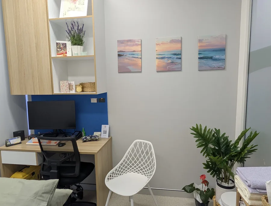 A welcoming Acuwest treatment room and reception area
