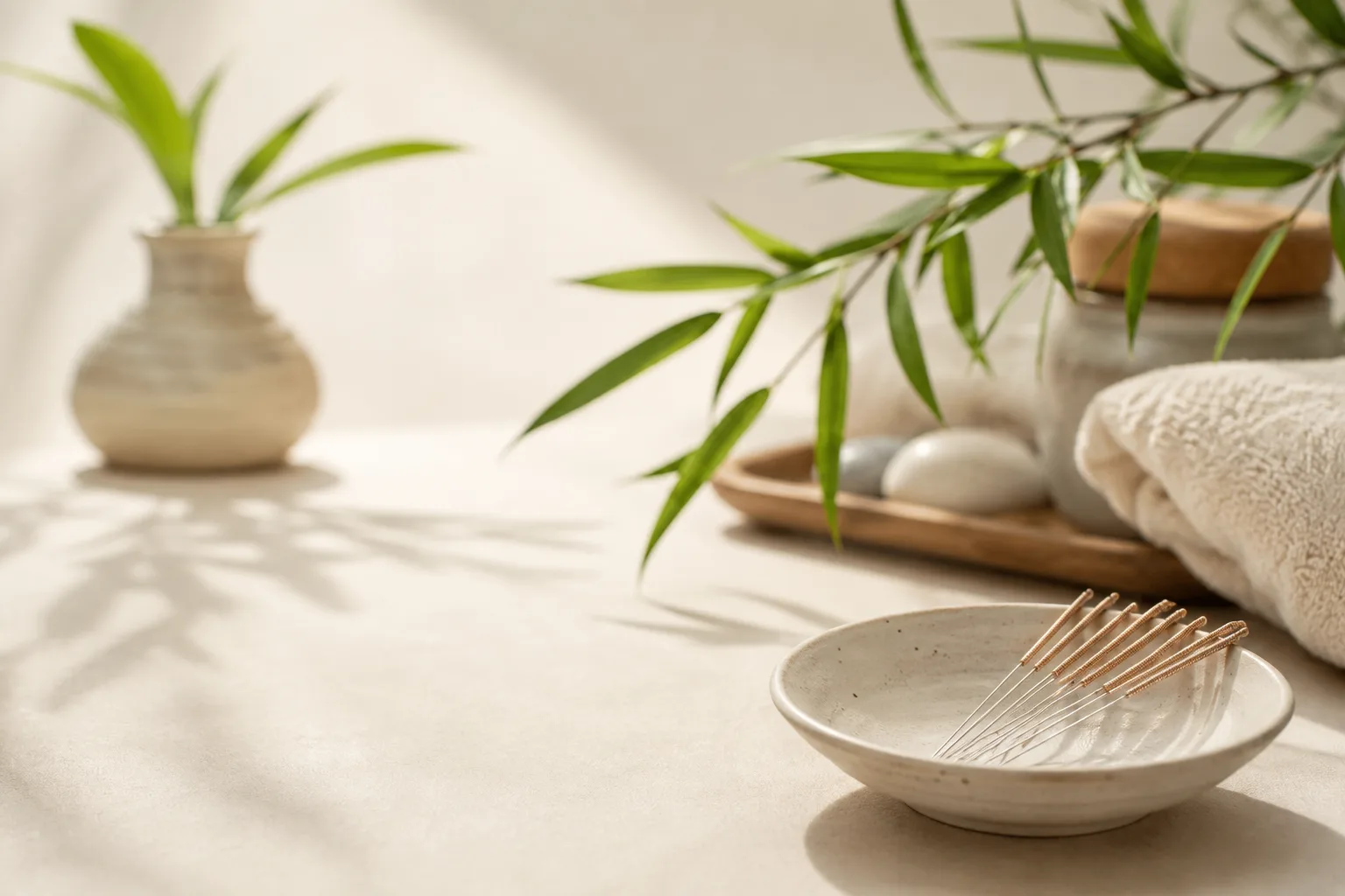 Acupuncture needles prepared for treatment